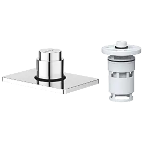 UPS-02 Exposed Part Kit Of Forged Metropole WC Flush Valve With Fitting Sleeve With Operating Lever, Square Wall Flange & Cartridge (Silver)