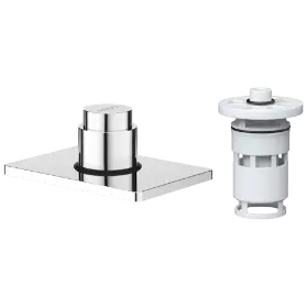 UPS-02 Exposed Part Kit Of Forged Metropole WC Flush Valve With Fitting Sleeve With Operating Lever, Square Wall Flange & Cartridge (Silver)