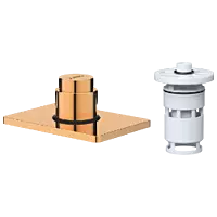 UPS-RG-02 Exposed Part Kit Of Forged Metropole WC Flush Valve With Fitting Sleeve With Operating Lever, Square Wall Flange & Cartridge (Rose Gold)