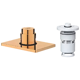 UPS-RG-02 Exposed Part Kit Of Forged Metropole WC Flush Valve With Fitting Sleeve With Operating Lever, Square Wall Flange & Cartridge (Rose Gold)