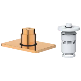 UPS-RG-02 Exposed Part Kit Of Forged Metropole WC Flush Valve With Fitting Sleeve With Operating Lever, Square Wall Flange & Cartridge (Rose Gold)