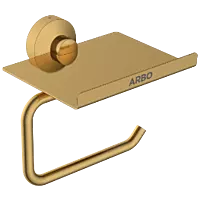LE-GG-08 Toilet Paper Holder With Shelf (Glossy Gold Finish)