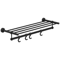 LE-MB-01 Towel Rack With Towel Holder & Hook (Matt Black)