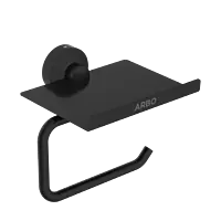 LE-MB-08 Toilet Paper Holder With Shelf (Matt Black)