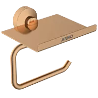 LE-RG-08 Toilet Paper Holder With Shelf (Rose Gold Finish)