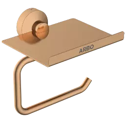 LE-RG-08 Toilet Paper Holder With Shelf (Rose Gold Finish)