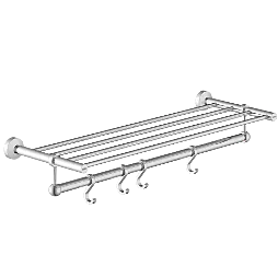 LE-01 Towel Rack With Towel Holder & Hook (Chrome Finish)