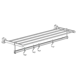 LE-01 Towel Rack With Towel Holder & Hook (Chrome Finish)