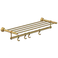 LE-GG-01 Towel Rack With Towel Holder & Hook (Glossy Gold Finish)