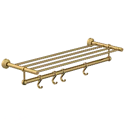 LE-GG-01 Towel Rack With Towel Holder & Hook (Glossy Gold Finish)