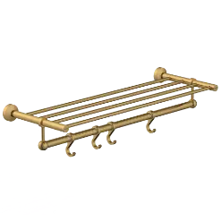 LE-GG-01 Towel Rack With Towel Holder & Hook (Glossy Gold Finish)