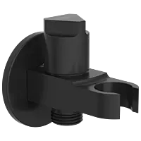 AC-MB-34 Wall Outlet With Shower Hook & Shutoff Valve (Matt Black)