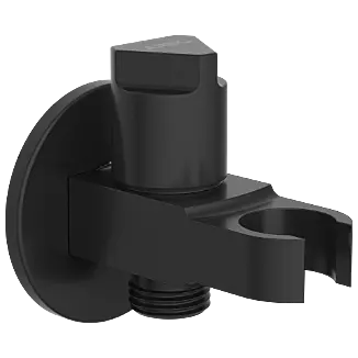 AC-MB-34 Wall Outlet With Shower Hook & Shutoff Valve (Matt Black)