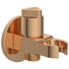 AC-RG-34 Wall Outlet With Shower Hook & Shutoff Valve (Rose Gold)