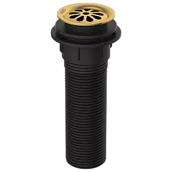 AC-GG-82 Brass With Nylon 6" Inch Height Full Thread Waste Coupling (Gold)