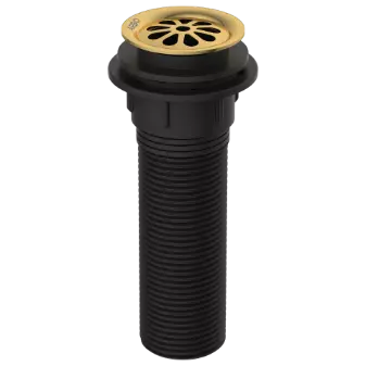 AC-GG-82 Brass With Nylon 6" Inch Height Full Thread Waste Coupling (Gold)