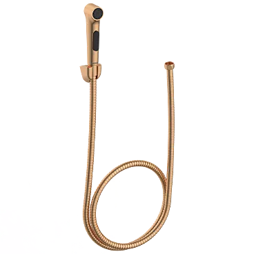 HF-RG-15 ABS Round Health Faucet With Hook & 1.2 Mtr. S.S. Tube (Rose Gold)
