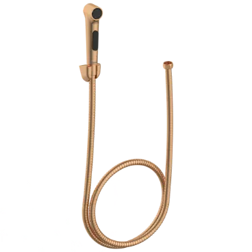 HF-RG-15 ABS Round Health Faucet With Hook & 1.2 Mtr. S.S. Tube (Rose Gold)