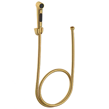 HF-GG-15 ABS Round Health Faucet With Hook & 1.2 Mtr. S.S. Tube (Gold)
