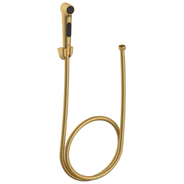 HF-GG-15 ABS Round Health Faucet With Hook & 1.2 Mtr. S.S. Tube (Gold)