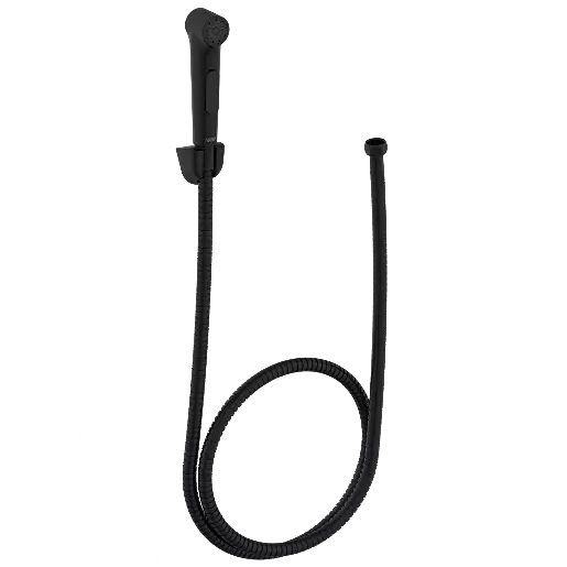 HF-MB-15 ABS Round Health Faucet With Hook & 1.2 Mtr. S.S. Tube (Black)