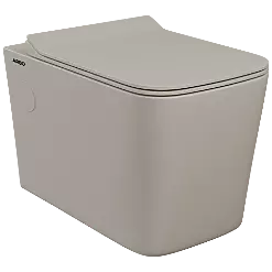 WHC-SB-29321PP Saint Beige Lavish Rimless Wall Hung Closet With Soft Close Seat Cover, Hinges, Accessories Set