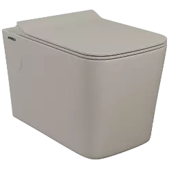 WHC-SB-29321PP Saint Beige Lavish Rimless Wall Hung Closet With Soft Close Seat Cover, Hinges, Accessories Set