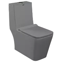 OPC-AG-29211PP Armani Grey Lavish Siphonic One Piece Closet S Trap (9" Inch) With Soft Close Seat Cover With Hinges, Fixing Accessories Set and Accessories Set, Cistern Fittings