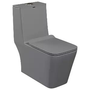 OPC-AG-29211PP Armani Grey Lavish Siphonic One Piece Closet S Trap (9" Inch) With Soft Close Seat Cover With Hinges, Fixing Accessories Set and Accessories Set, Cistern Fittings