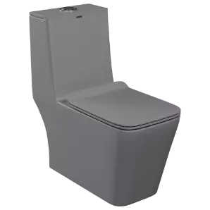 OPC-AG-29211PP Armani Grey Lavish Siphonic One Piece Closet S Trap (9" Inch) With Soft Close Seat Cover With Hinges, Fixing Accessories Set and Accessories Set, Cistern Fittings