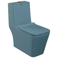 OPC-LU-29211PP Luxe Blue Lavish Siphonic One Piece Closet S Trap (9" Inch) With Soft Close Seat Cover With Hinges, Fixing Accessories Set and Accessories Set, Cistern Fittings