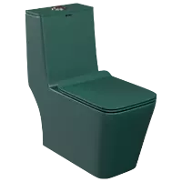 OPC-PG-29211PP Peacock Green Lavish Siphonic One Piece Closet S Trap (9" Inch) With Soft Close Seat Cover With Hinges, Fixing Accessories Set and Accessories Set, Cistern Fittings