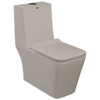 OPC-SB-29211PP Saint Beige Lavish Siphonic One Piece Closet S Trap (9" Inch) With Soft Close Seat Cover With Hinges, Fixing Accessories Set and Accessories Set, Cistern Fittings