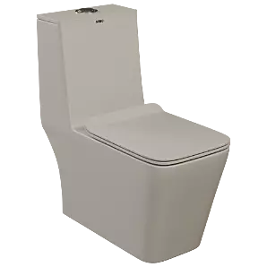 OPC-SB-29211PP Saint Beige Lavish Siphonic One Piece Closet S Trap (9" Inch) With Soft Close Seat Cover With Hinges, Fixing Accessories Set and Accessories Set, Cistern Fittings