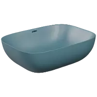 TTB-LU-23541 Luxe Blue Apple Thin Rim Table Top Basin 18" x 13" Inch