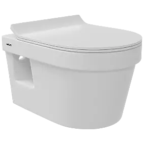 WHC-32321PP Cosmo Rimless Wall Hung Closet With Soft Close Seat Cover, Hinges, Accessories Set