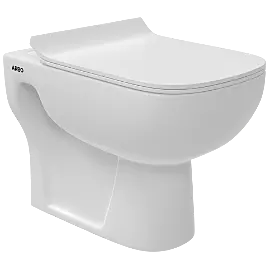 EWC-28111PP Inox Washdown EWC S Trap (4" Trap) With Gasket And Installation Kit With Normal Close Seat Cover, Hinges, Fixing Accessories