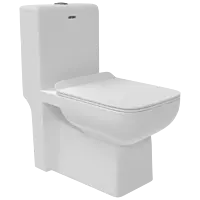 OPC-28111PP Inox Washdown One Piece Closet S Trap (9" Inch) With Soft Close Seat Cover, Hinges, Fixing Accessories Set and Accessories Set, Cistern Fittings