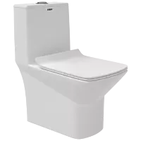 OPC-31211UF Kia Siphonic One Piece Closet S Trap (9" Inch) With UF Soft Close Seat Cover With Hinges, Fixing Accessories Set and Accessories Set, Cistern Fittings
