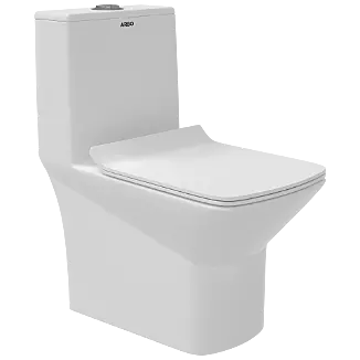 OPC-31211UF Kia Siphonic One Piece Closet S Trap (9" Inch) With UF Soft Close Seat Cover With Hinges, Fixing Accessories Set and Accessories Set, Cistern Fittings