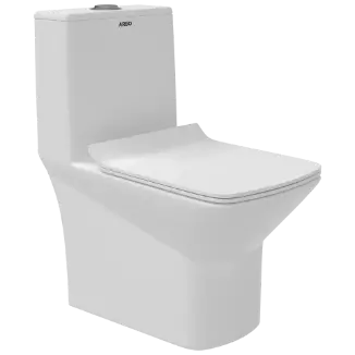 OPC-31211UF Kia Siphonic One Piece Closet S Trap (9" Inch) With UF Soft Close Seat Cover With Hinges, Fixing Accessories Set and Accessories Set, Cistern Fittings