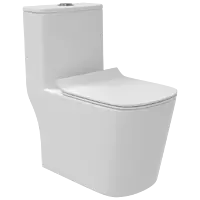 OPC-29211PP Lavish Siphonic One Piece Closet S Trap (9" Inch) With Soft Close Seat Cover With Hinges, Fixing Accessories Set and Accessories Set, Cistern Fittings