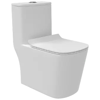 OPC-29211PP Lavish Siphonic One Piece Closet S Trap (9" Inch) With Soft Close Seat Cover With Hinges, Fixing Accessories Set and Accessories Set, Cistern Fittings