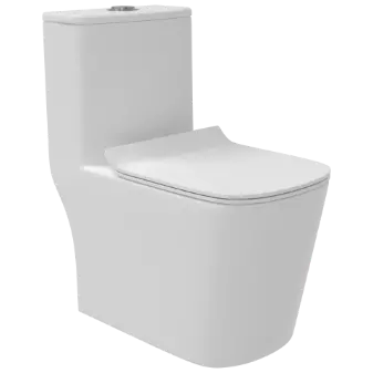 OPC-29211PP Lavish Siphonic One Piece Closet S Trap (9" Inch) With Soft Close Seat Cover With Hinges, Fixing Accessories Set and Accessories Set, Cistern Fittings