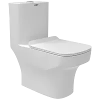 OPC-30211UF Lavish Siphonic One Piece Closet S Trap (9" Inch) With UF Soft Close Seat Cover With Hinges, Fixing Accessories Set and Accessories Set, Cistern Fittings