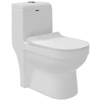 OPC-27211PP Lexus Siphonic One Piece Closet S Trap (9" Inch) With Soft Close Seat Cover With Hinges, Fixing Accessories Set and Accessories Set, Cistern Fittings