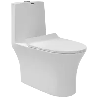 OPC-21211PP Prime Siphonic One Piece Closet S Trap (9" Inch) With Soft Close Seat Cover With Hinges, Fixing Accessories Set and Accessories Set, Cistern Fittings