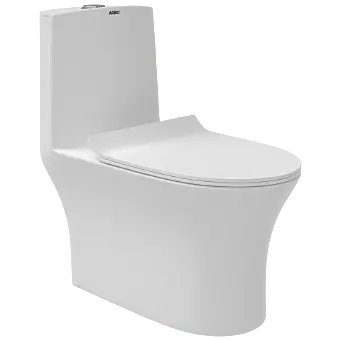 OPC-21211PP Prime Siphonic One Piece Closet S Trap (9" Inch) With Soft Close Seat Cover With Hinges, Fixing Accessories Set and Accessories Set, Cistern Fittings