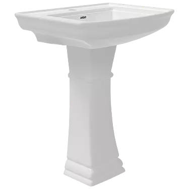 WFP-26731 Solo Wash Basin 25" x 20" With Full Pedestal