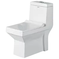 OPC-10113PP Neo Washdown One Piece Closet S Trap (9" Inch) With Soft Close Seat Cover With Hinges, Fixing Accessories Set and Accessories Set, Cistern Fittings